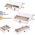 Yesland 2 Packs Space-Saving Floating Nightstand - Image 3