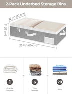 StorageWorks 5 Inch Low Profile Under Bed Storage Containers - Image 2