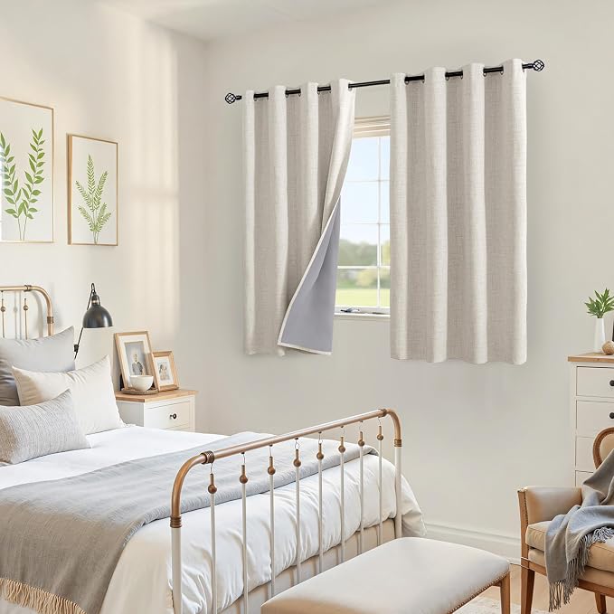 YoungsTex Linen Blackout Curtains 54 Inches Long - Image 3