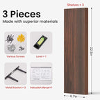 BAYKA Walnut-Like Floating Shelves 22.5in, Wall Mounted Wall Decor | Easy - Image 8