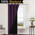 Yakamok Purple 100% Blackout Curtains 96 Inches Long - Image 2