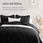 Exclusivo Mezcla Ultrasonic Full Queen Quilt Bedding Set, Soft Microfiber - Image 4