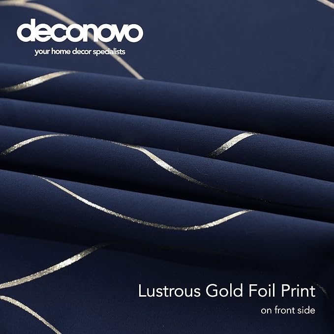 Deconovo Curtains for Living Room, Pattern Blackout Curtains 108 Inch Long | - Image 8