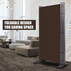 6 Panel Folding Room Divider, Sturdy Frame Freestanding Wall Divider | - Image 3