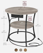 VASAGLE 21.7-Inch Round Side Table, 2-Tier End Table | Nightstand - Image 3