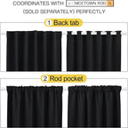 NICETOWN Black Blackout Curtains - Image 3