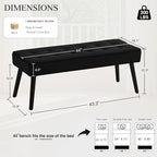 LOULENS Entryway Bench, Button Tufted, Upholstered Bench - Image 2