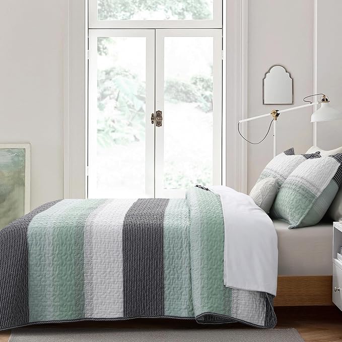 DURLENGEN Quilt Set California King Size 3Pcs, Soft Microfiber Lightweight - Image 2
