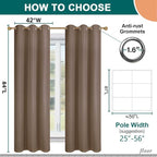 Diraysid 100% Blackout Curtains Cappuccino Linen Curtains - Image 3
