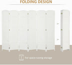 HOMCOM Room Divider Folding Privacy Screen 5.6' Tall Home Office White | - Image 4