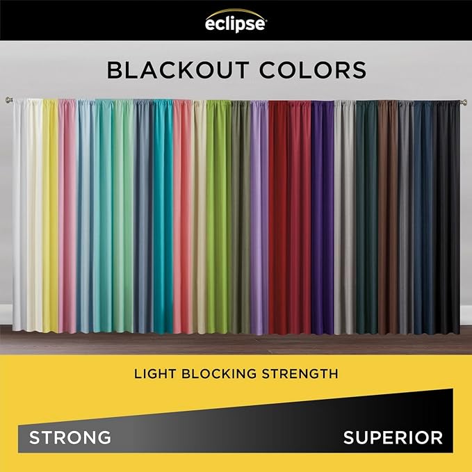 ECLIPSE Kendall Modern Blackout Thermal Rod Pocket Window Curtain - Image 4