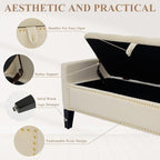 Velvet Ottoman with Storage, Modern Storage Bench - Image 5