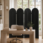 Wood Room Divider Panel, Folding Privacy Screen 4 Panel, Separators Divider - Image 8