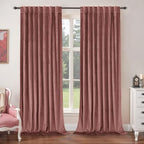 BGment Dusty Rose Pink Velvet Blackout Curtains 84 Inches by BGment
