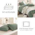 CozyTide Olive Green Oversized King Bedspread 120x120, Stone-Washed Cotton - Image 5