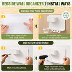 Floating Bedside Wall Shelf, Metal Bedside Wall Organizer - Image 6