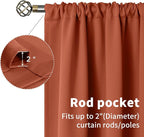 BGment Terracotta Curtains 36 Inch Length - Image 3
