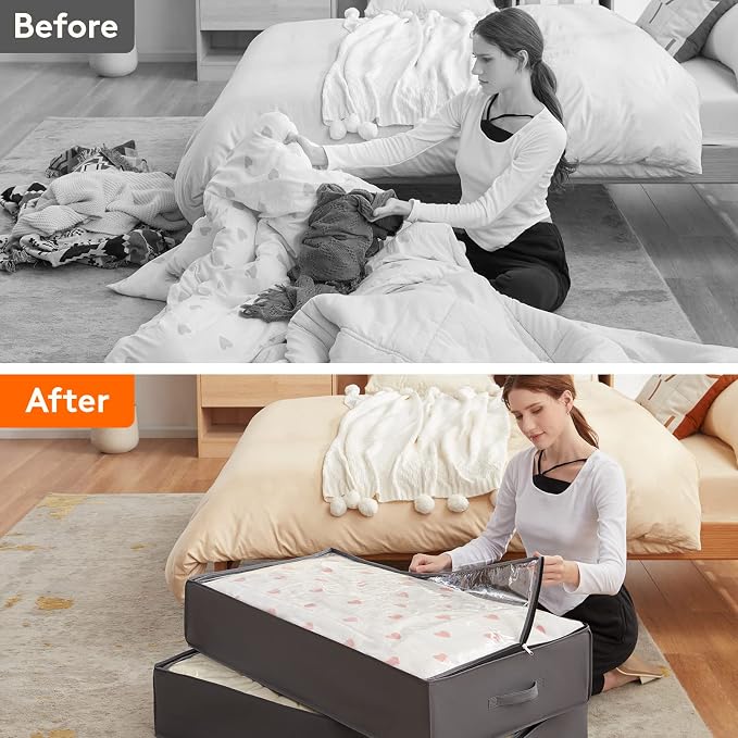Lifewit 95L 4 Pack Under Bed Storage Containers, Large Capacity Blanket Storage - Image 9