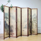 6 Panel Bamboo Room Divider, 5.6 ft Tall Double-Sided Folding Privacy Screen - Image 4