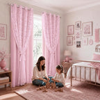 Yinhua Pink Blackout Curtains Double Layer Curtains - Image 7