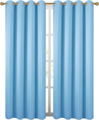 Diraysid Sky Blue Grommet Blackout Curtains - Image 2