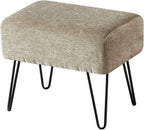 Home Soft Things Jacquard Chenille Ottoman, Tanga-Grey, Fuzzy Entry Way Ottoman by HomeSoftThings