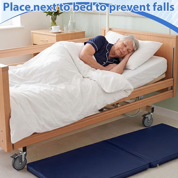 Wesiti 4 Pcs Fall Mat for Elderly Bedside, Anti Fatigue Crash Bed Pad - Image 6