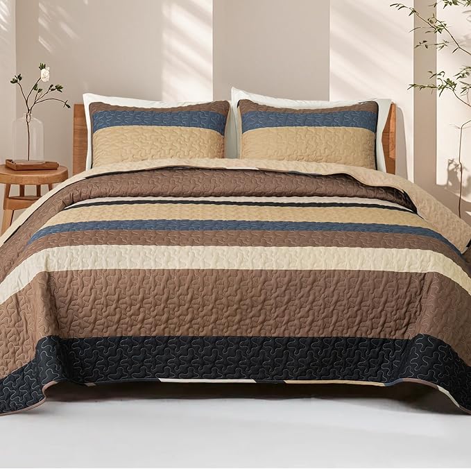 Whale Flotilla Reversible Camel Print Quilt Twin Size by WHALEFLOTILLA