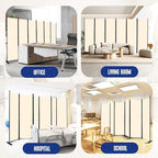 6 Panel Folding Privacy Screen, 11ft W x 6ft H Partition Room Divider Panel | - Image 6