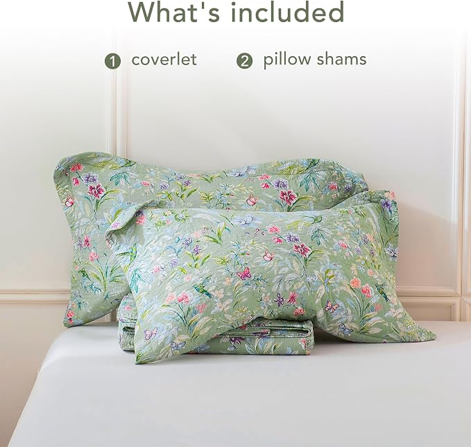 Lady Ann 100% Cotton Floral Cal King Quilt Set - Image 2
