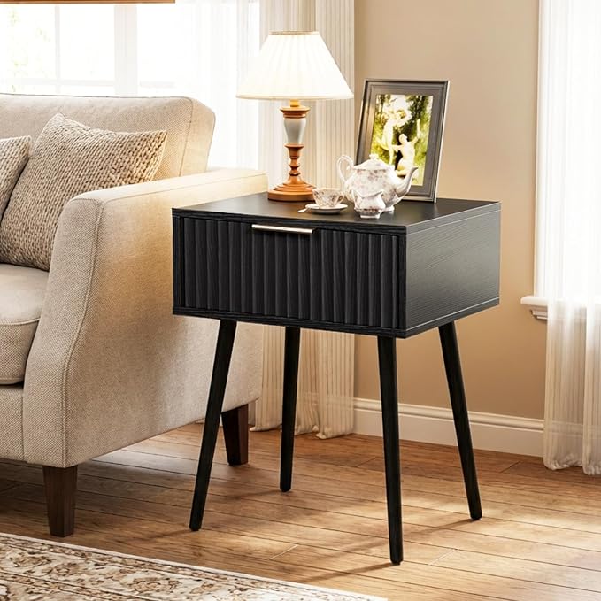 VINGLI Nightstands Set of 2, Fluted Night Stand - Image 7