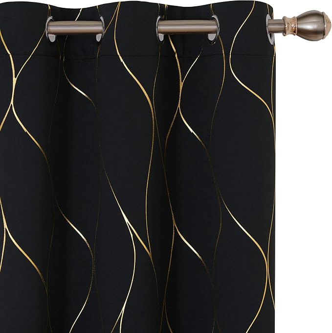 Deconovo Curtains for Living Room, Pattern Blackout Curtains 72 Inches Long | by Unknown