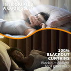 YoungsTex Dark Brown Linen Blackout Curtains 96 Inches Long - Image 2