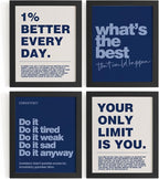 DSHFG Motivational Inspirational Office Wall Art Decor Prints 4Pcs | Navy Blue by Unknown