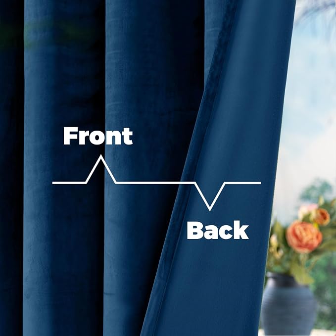 BGment Blackout Velvet Curtains 72 Inches Long - Image 4