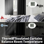 BGment Black Blackout Curtains for Bedroom 90 Inch Length 2 Panels | Thermal - Image 4