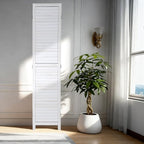 FDW 4 Panel Wood Room Divider 5.75 FT Tall Privacy Screen Folding Partition - Image 5