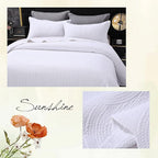 ROOMLIFE Quilt Set King Size 3D Floral Embroidery Pattern 3-Piece Cotton - Image 8