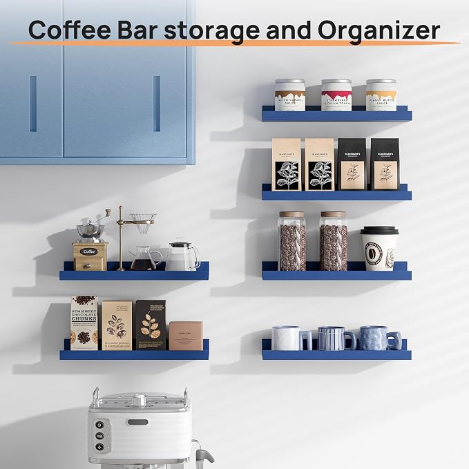 upsimples Floating Shelves for Wall Decor Storage, 15.7'' | Wall Mounted Wood - Image 4