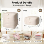 2 Pack Comforter Storage Bag, 136L Blanket Storage Bags Self Compression - Image 2