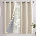 YoungsTex Warm Beige Linen Blackout Curtains by YoungsTex