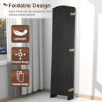 Room Divider 8 Panel 5.6 FT Tall Privacy Screen Waterproof Wood Frame Partition - Image 4