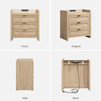 SICOTAS Rattan Nightstand for Bedroom, Tall Bedside Table - Image 7