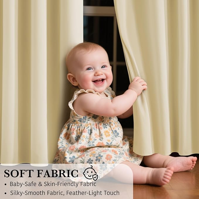 RYB HOME 100% Blackout Curtain, Bedroom Patio Sliding Glass Door Drape | Extra - Image 4
