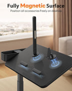 SAIJI Magnetic Height and 360° Angle Adjustable Overbed Bedside Table Tray | - Image 4