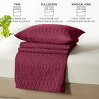 akkialla Twin Quilt Set, Burgundy Lightweight Microfiber Bedspread Coverlet - Image 7