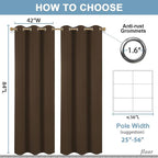 Diraysid Chocolate Brown Grommet Blackout Curtains - Image 6
