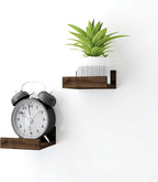 Small Walnut Floating Shelves for Wall, 4 in Shelf by Unknown