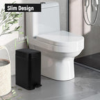 Small Bathroom Trash Can with Lid, 1.9 Gallon Slim Soft Close Step, Kitchen & - Image 2