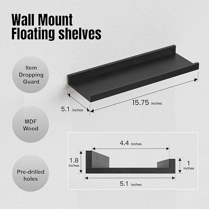 RICHER HOUSE 8-Set Floating Shelves - Image 3